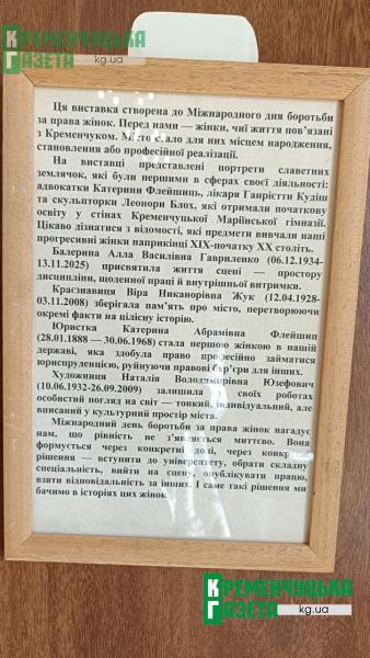 Не прикраса, а сила міста: у Кременчуці відкрили виставку про легендарних жінок