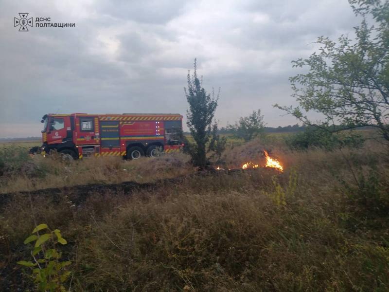 За вихідні у Кременчуцькому районі сталися три пожежі в екосистемах