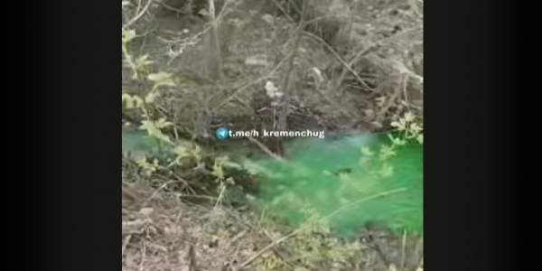 У Кременчуці в Сухий Кагамлик стікає яскраво-зелена рідина: що відбувається