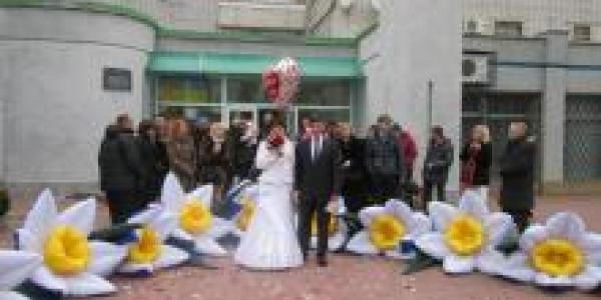 В Кременчуге в День влюбленных 24 пары молодоженов стали на свадебный рушник  15 Февраль 2015  280 раз