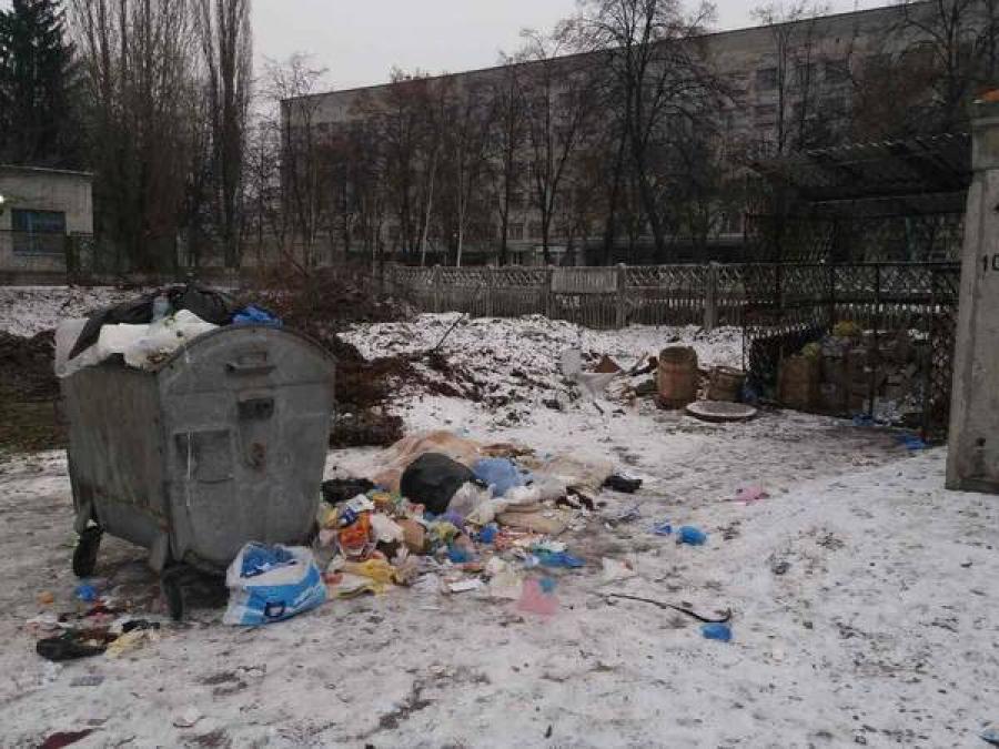 Замусоренная территория Третьей больницы