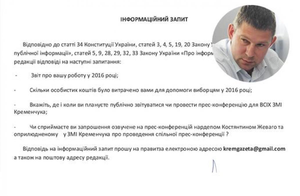 Нардеп Шаповалов не желает отчитываться и молчит, словно воды в рот набрал!