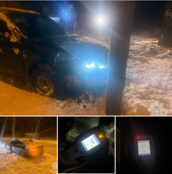 ДТП з алкогольною складовою: водій Nissan врізався в електроопору на Героїв України